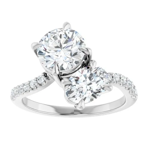 Two-Stone Bypass Engagement Ring Image 3 Raleigh Diamond Fine Jewelry Raleigh, NC