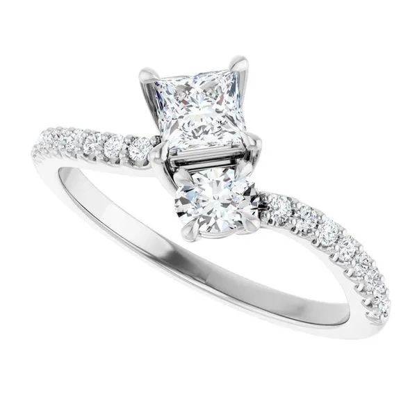 Two-Stone Bypass Engagement Ring Image 5 Raleigh Diamond Fine Jewelry Raleigh, NC