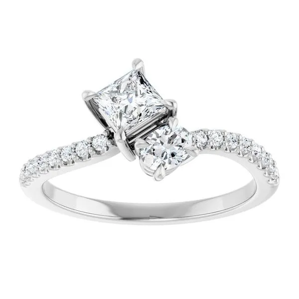 Two-Stone Bypass Engagement Ring Image 3 Raleigh Diamond Fine Jewelry Raleigh, NC