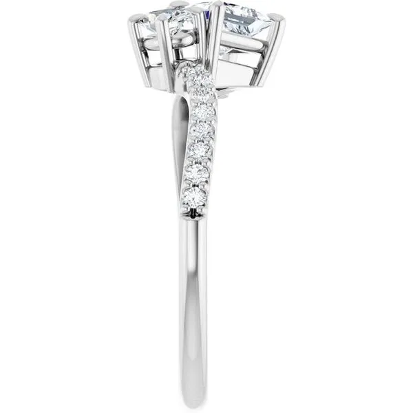 Two-Stone Bypass Engagement Ring Image 4 Raleigh Diamond Fine Jewelry Raleigh, NC