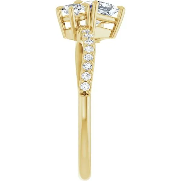 Two-Stone Bypass Engagement Ring Image 4 Raleigh Diamond Fine Jewelry Raleigh, NC