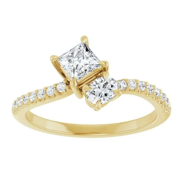 Two-Stone Bypass Engagement Ring Image 3 Raleigh Diamond Fine Jewelry Raleigh, NC