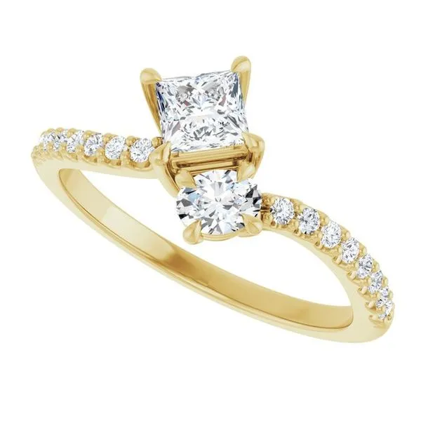 Two-Stone Bypass Engagement Ring Image 5 Raleigh Diamond Fine Jewelry Raleigh, NC