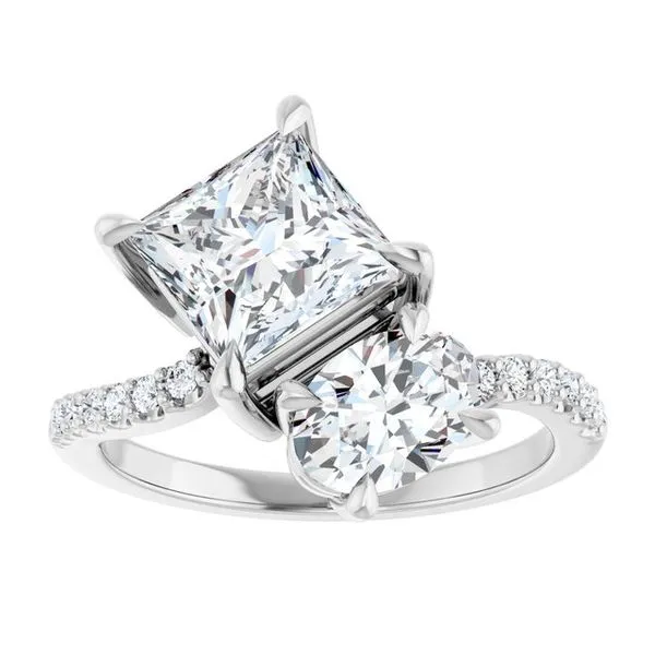 Two-Stone Bypass Engagement Ring Image 3 Raleigh Diamond Fine Jewelry Raleigh, NC