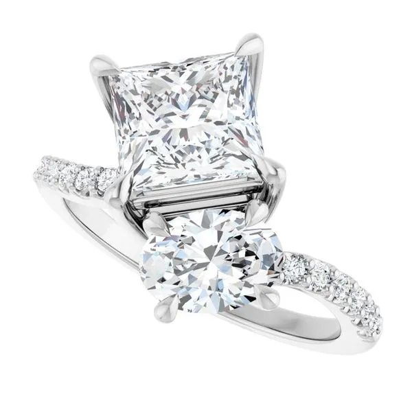 Two-Stone Bypass Engagement Ring Image 5 Raleigh Diamond Fine Jewelry Raleigh, NC