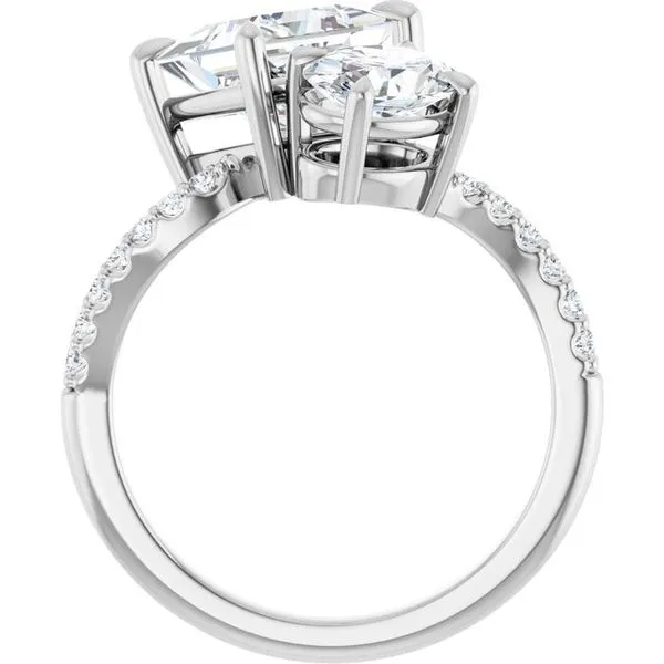 Two-Stone Bypass Engagement Ring Image 2 Raleigh Diamond Fine Jewelry Raleigh, NC