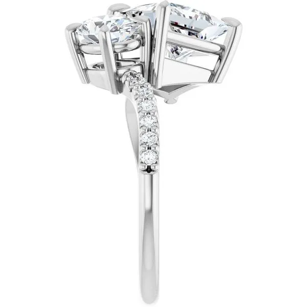 Two-Stone Bypass Engagement Ring Image 4 Raleigh Diamond Fine Jewelry Raleigh, NC