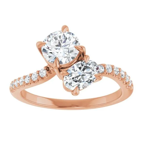 Two-Stone Bypass Engagement Ring Image 3 Raleigh Diamond Fine Jewelry Raleigh, NC