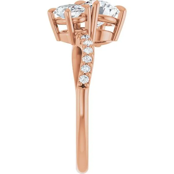 Two-Stone Bypass Engagement Ring Image 4 Raleigh Diamond Fine Jewelry Raleigh, NC