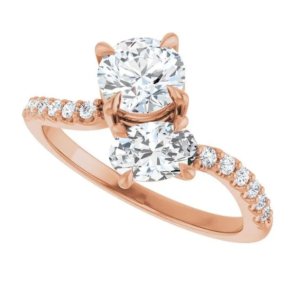 Two-Stone Bypass Engagement Ring Image 5 Raleigh Diamond Fine Jewelry Raleigh, NC