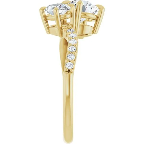 Two-Stone Bypass Engagement Ring Image 4 Raleigh Diamond Fine Jewelry Raleigh, NC