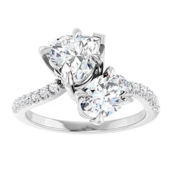 Two-Stone Bypass Engagement Ring Image 3 Raleigh Diamond Fine Jewelry Raleigh, NC