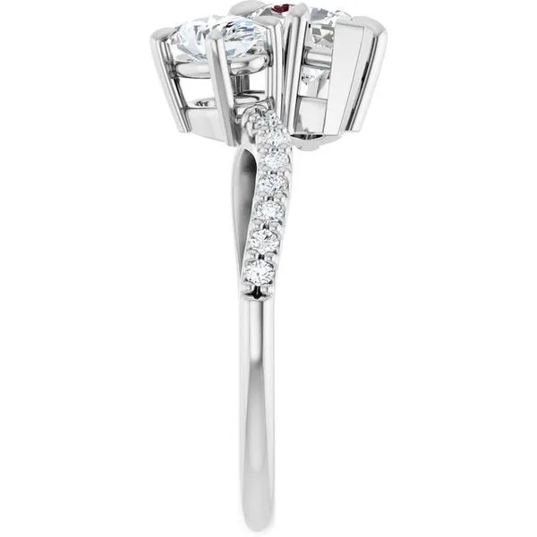 Two-Stone Bypass Engagement Ring Image 4 Raleigh Diamond Fine Jewelry Raleigh, NC