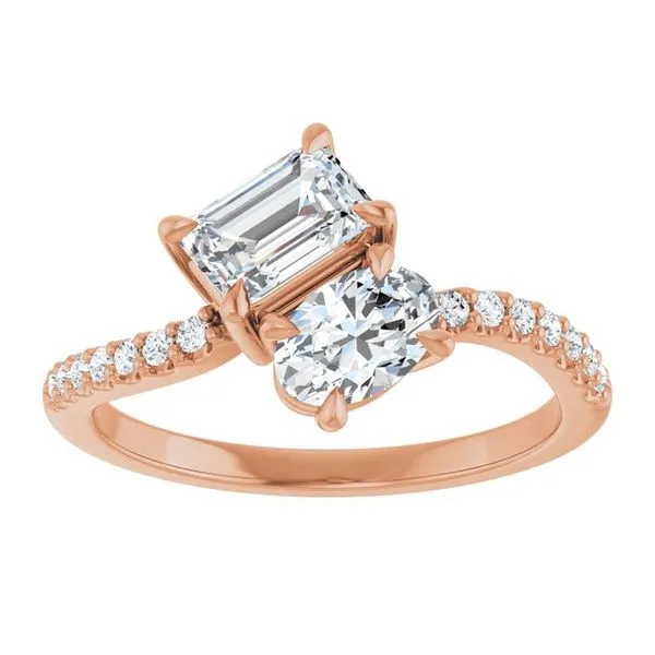 Two-Stone Bypass Engagement Ring Image 3 Raleigh Diamond Fine Jewelry Raleigh, NC