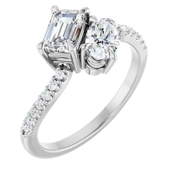 Two-Stone Bypass Engagement Ring Berilian Jewelers Folsom, CA