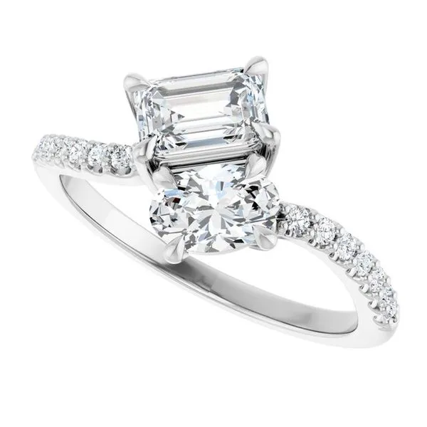Two-Stone Bypass Engagement Ring Image 5 Berilian Jewelers Folsom, CA
