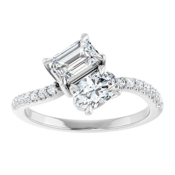 Two-Stone Bypass Engagement Ring Image 3 Raleigh Diamond Fine Jewelry Raleigh, NC
