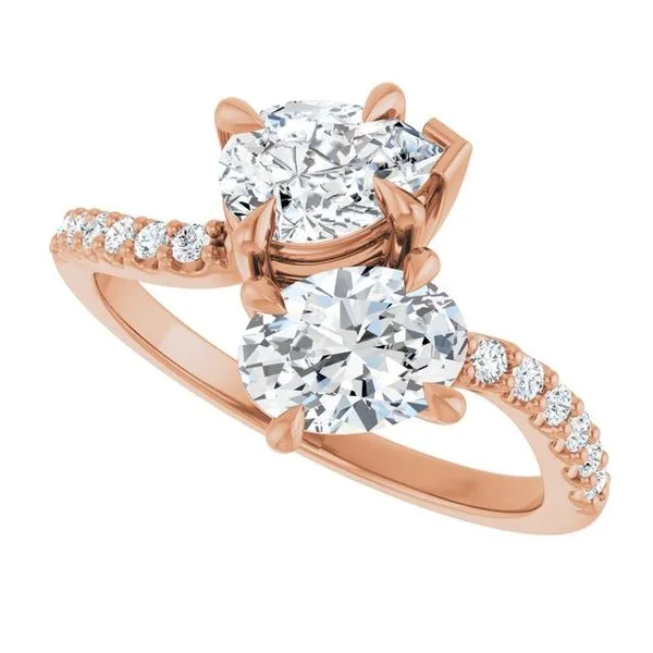 Two-Stone Bypass Engagement Ring Image 5 Raleigh Diamond Fine Jewelry Raleigh, NC