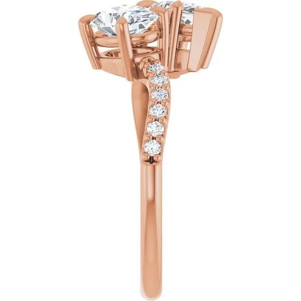 Two-Stone Bypass Engagement Ring Image 4 Raleigh Diamond Fine Jewelry Raleigh, NC