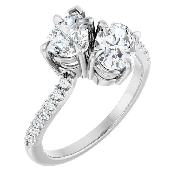 Two-Stone Bypass Engagement Ring Berilian Jewelers Folsom, CA