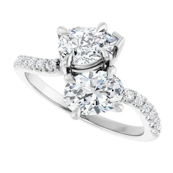 Two-Stone Bypass Engagement Ring Image 5 Berilian Jewelers Folsom, CA