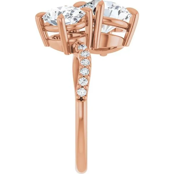 Two-Stone Bypass Engagement Ring Image 4 Raleigh Diamond Fine Jewelry Raleigh, NC