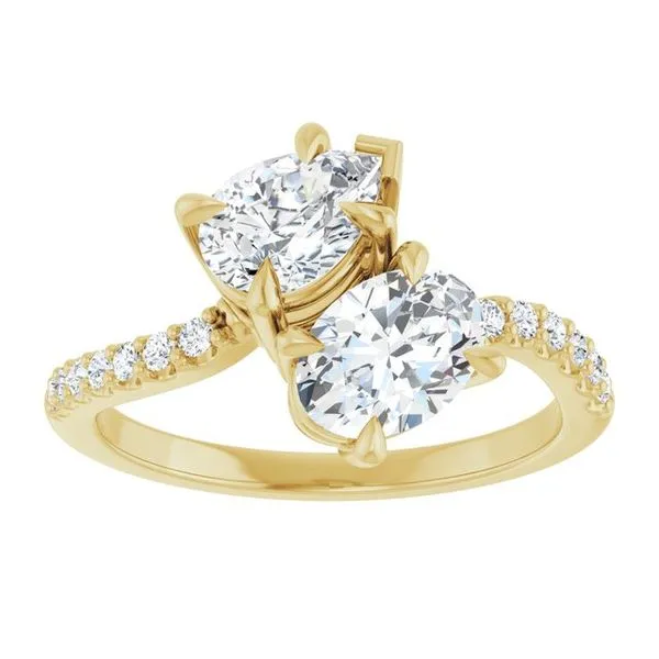Two-Stone Bypass Engagement Ring Image 3 Raleigh Diamond Fine Jewelry Raleigh, NC