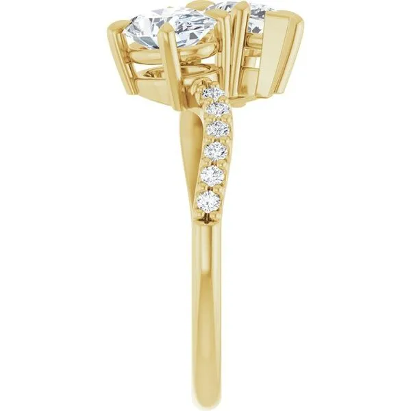 Two-Stone Bypass Engagement Ring Image 4 Raleigh Diamond Fine Jewelry Raleigh, NC