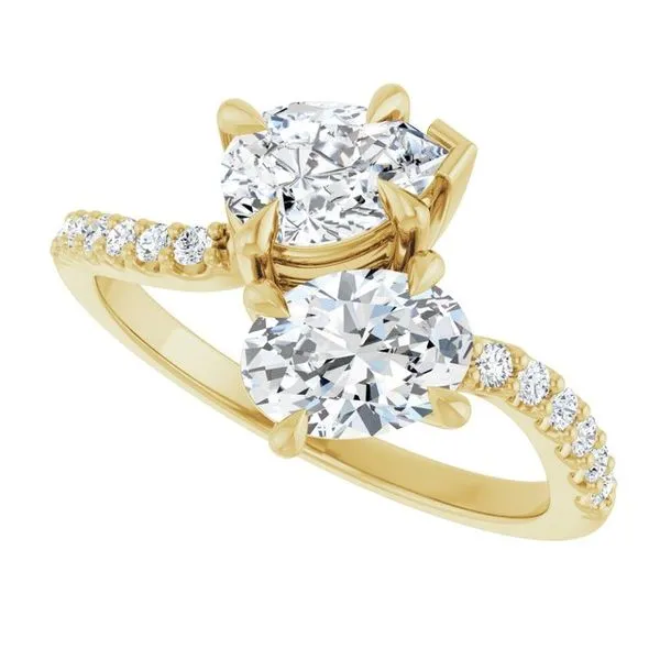 Two-Stone Bypass Engagement Ring Image 5 Raleigh Diamond Fine Jewelry Raleigh, NC