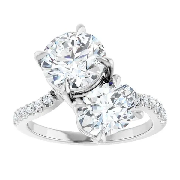 Two-Stone Bypass Engagement Ring Image 3 Raleigh Diamond Fine Jewelry Raleigh, NC