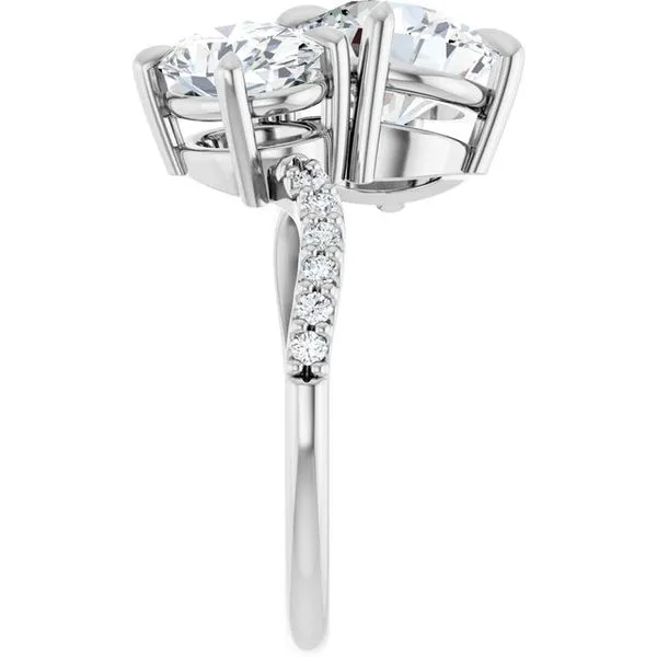Two-Stone Bypass Engagement Ring Image 4 Raleigh Diamond Fine Jewelry Raleigh, NC