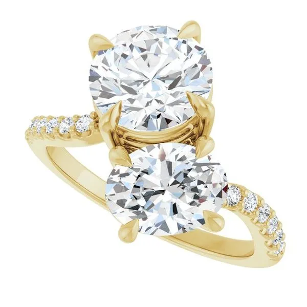 Two-Stone Bypass Engagement Ring Image 5 Raleigh Diamond Fine Jewelry Raleigh, NC