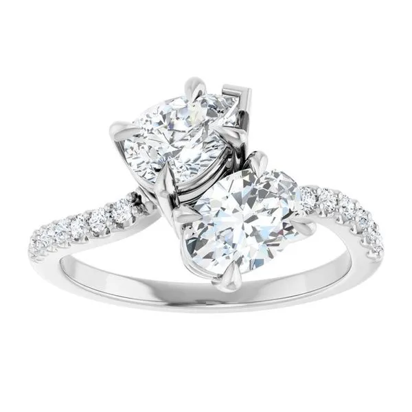 Two-Stone Bypass Engagement Ring Image 3 Berilian Jewelers Folsom, CA