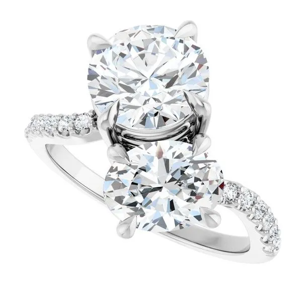 Two-Stone Bypass Engagement Ring Image 5 Raleigh Diamond Fine Jewelry Raleigh, NC