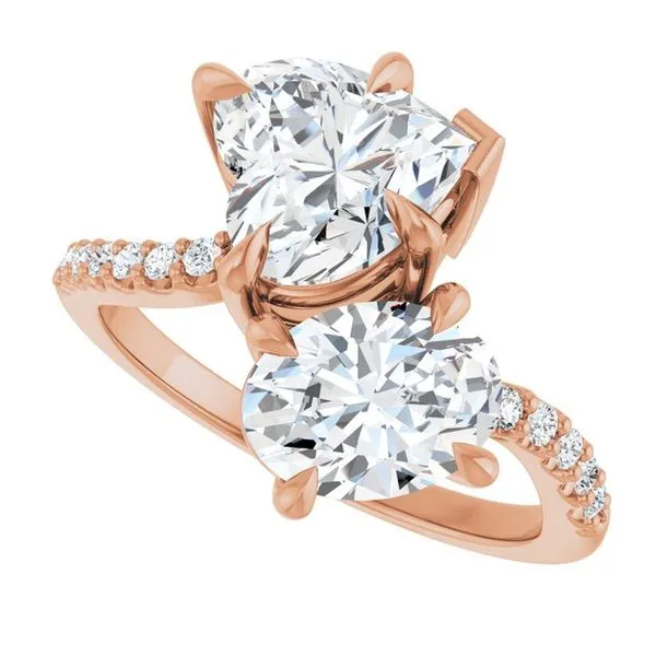 Two-Stone Bypass Engagement Ring Image 5 Raleigh Diamond Fine Jewelry Raleigh, NC