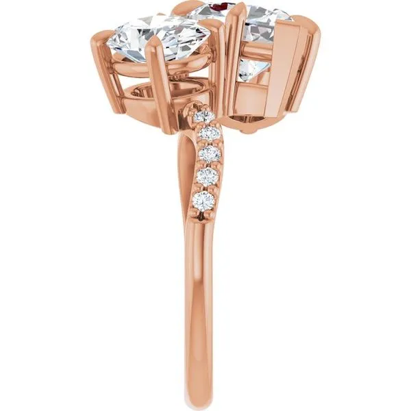 Two-Stone Bypass Engagement Ring Image 4 Raleigh Diamond Fine Jewelry Raleigh, NC