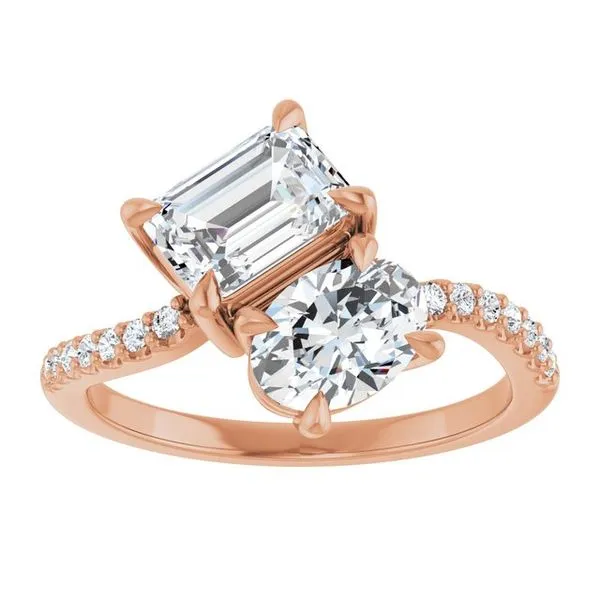 Two-Stone Bypass Engagement Ring Image 3 Raleigh Diamond Fine Jewelry Raleigh, NC
