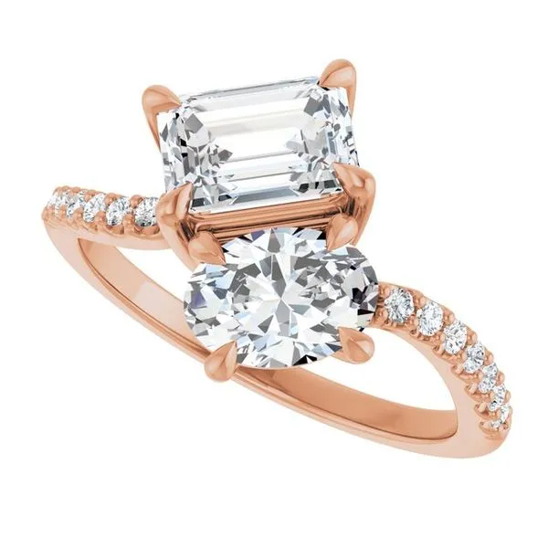 Two-Stone Bypass Engagement Ring Image 5 Raleigh Diamond Fine Jewelry Raleigh, NC