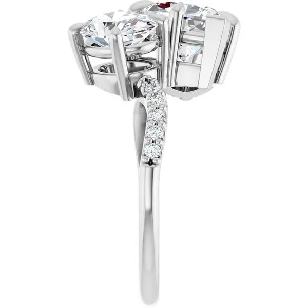 Two-Stone Bypass Engagement Ring Image 4 Raleigh Diamond Fine Jewelry Raleigh, NC
