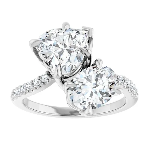Two-Stone Bypass Engagement Ring Image 3 Raleigh Diamond Fine Jewelry Raleigh, NC