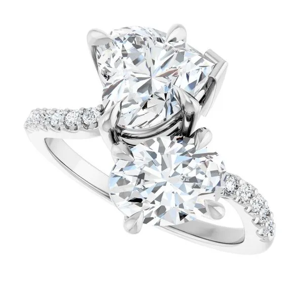 Two-Stone Bypass Engagement Ring Image 5 Raleigh Diamond Fine Jewelry Raleigh, NC
