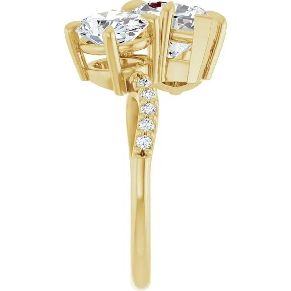 Two-Stone Bypass Engagement Ring Image 4 Raleigh Diamond Fine Jewelry Raleigh, NC