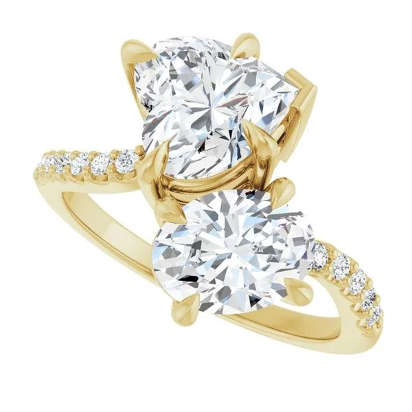 Two-Stone Bypass Engagement Ring Image 5 Raleigh Diamond Fine Jewelry Raleigh, NC
