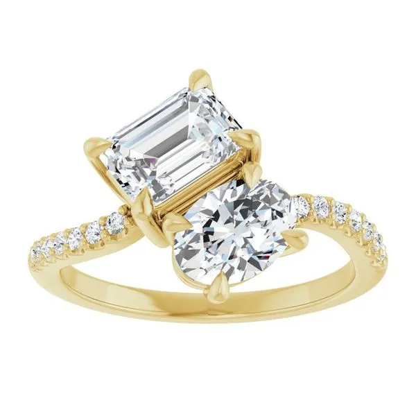 Two-Stone Bypass Engagement Ring Image 3 Raleigh Diamond Fine Jewelry Raleigh, NC