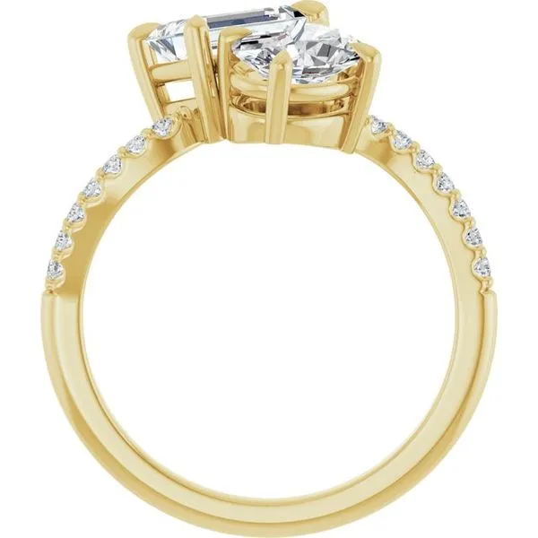 Two-Stone Bypass Engagement Ring Image 2 Raleigh Diamond Fine Jewelry Raleigh, NC