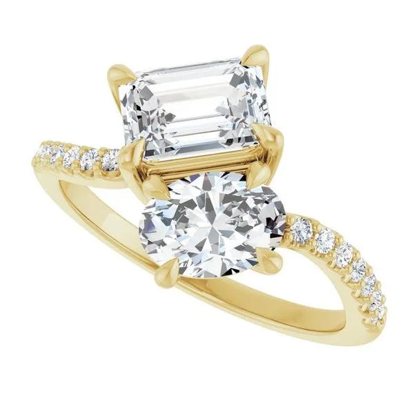 Two-Stone Bypass Engagement Ring Image 5 Raleigh Diamond Fine Jewelry Raleigh, NC