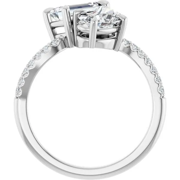 Two-Stone Bypass Engagement Ring Image 2 Raleigh Diamond Fine Jewelry Raleigh, NC