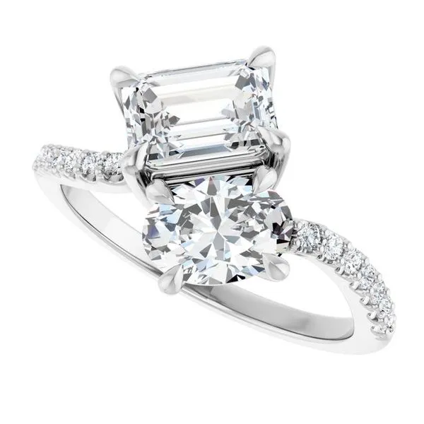 Two-Stone Bypass Engagement Ring Image 5 Raleigh Diamond Fine Jewelry Raleigh, NC