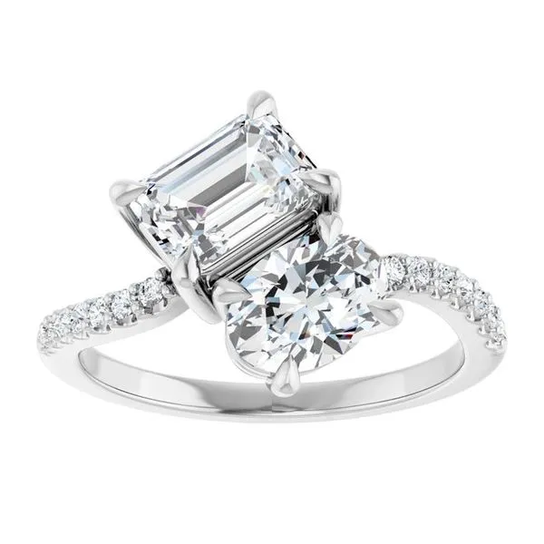 Two-Stone Bypass Engagement Ring Image 3 Raleigh Diamond Fine Jewelry Raleigh, NC