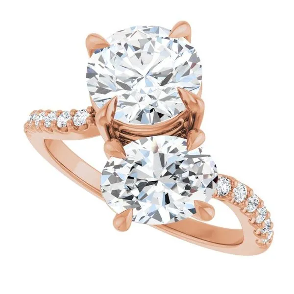 Two-Stone Bypass Engagement Ring Image 5 JF Jones Jewelers Rochester, NY